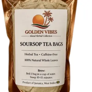Dried Caribbean Soursop (Annona Muricata) Leaf Herbal Tea, 10 Tea Bags