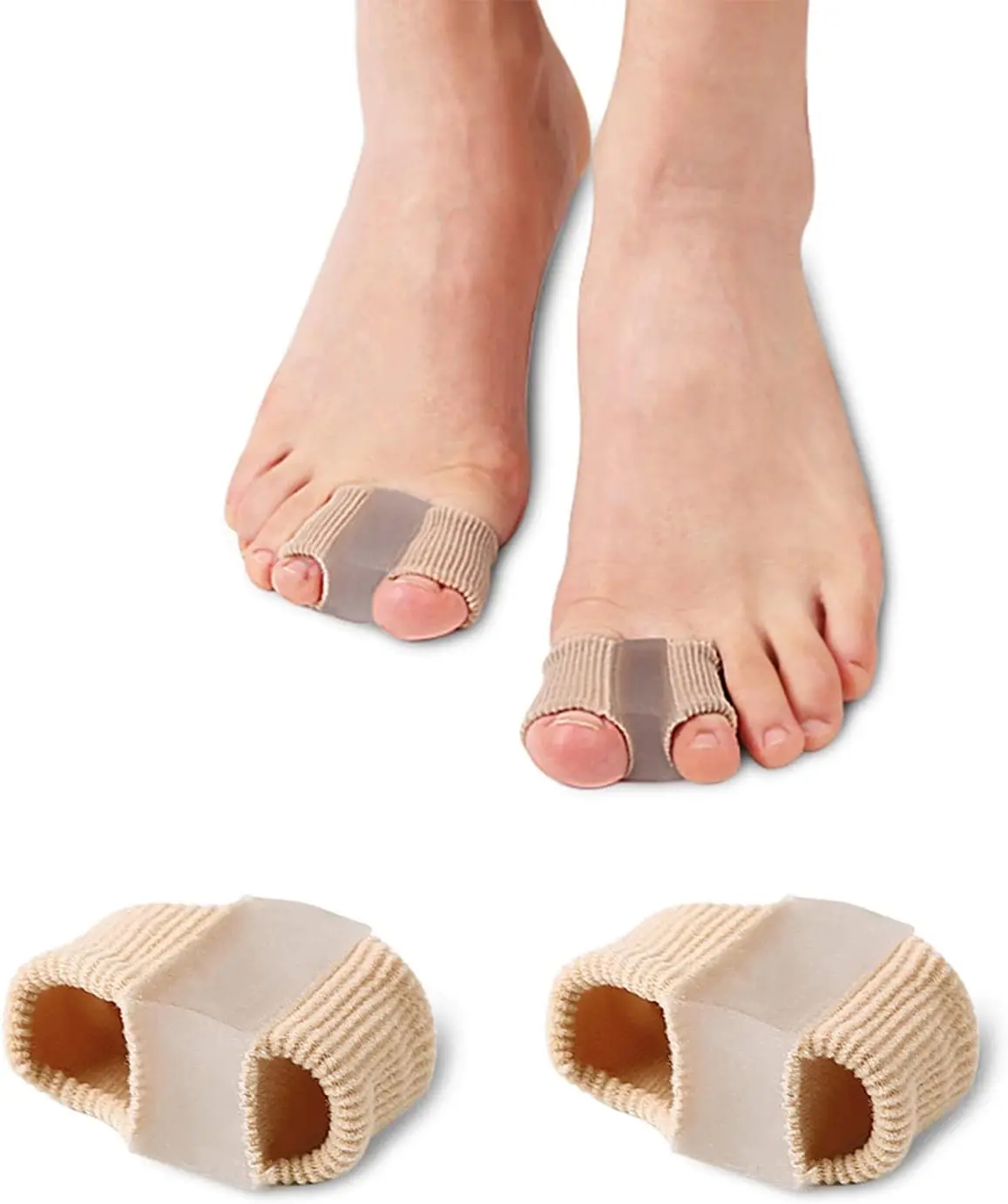 Bunion Reliever Comfortable & Durable Bunion Support For Walking, Gel Toe Spacers Bunion Corrector with 2 Loops for feet,  Hammer Toe Straightener