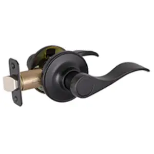 212 MAIN DHI Springdale Latch Door Handle, Matte Black Adjustable Interior Dummy Passage Handle, Ergonomic Shape, Easy Installation, ANSI Grade-3, Backset Fit