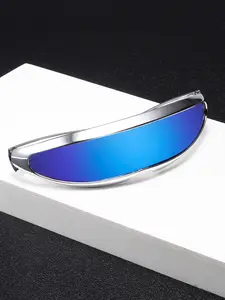 【1pay(Size runs small, please check size chart before ordering)】Future-Style Punk Party Sunglasses, Party Supplies, Party Accessories, Ocean Element Fish Tail Design, Casual PC Frame, Decorative Lens, All Seasons Wear
