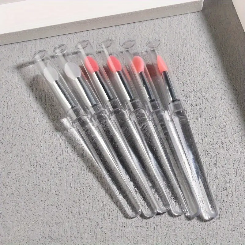 5pcs Nail Art Brushes, Reusable Nail Brushes, Silicone Nail Brush, Chrome Glitter Mirror Powder Pigment Applicator Sticks, Makeup Brushes Nail Art Tools, Nail Art Manicure, Nail Art Accessories, Nail Art Supplies, Nail Salon Supplies