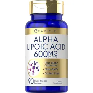 Carlyle Alpha Lipoic Acid 600mg | Plus Biotin Optimizer | 90 Capsules | Non-GMO & Gluten Free Supplement