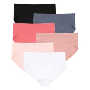 Hanes Women's Microfiber Smoothing Hi-cut Underwear 6-pack Multi Pack Comfortable Fit Soft Stretch Fabric Breathable Ss43as