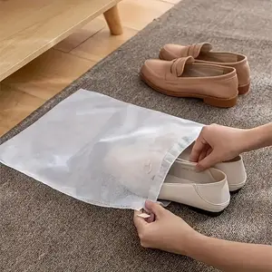 100pcs Non-Woven Fabric Drawstring Shoes Storage Bag, White Portable Shoes Bag, Anti-Yellow Dry Bag Travel Storage Pouch Shoe Dust Bags, Travel Organization Pouch