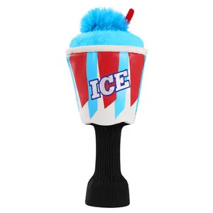 Big Teeth Golf Driver Cover ICE Slushie Cup, Funny Frozen Ice Golf Head Covers, Funny Milk Shake Ice Cream Golf Club Covers,Blue and Red Color