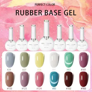 PERFECT COLOR Nude Gel Polish Rubber Base Gel Polish 12ml Dark Gel Nail Polish Extend Builder Hard Gel Soak Off Curing Requires Salon Home French Manicure Gel Nail Art Suitable for Christmas