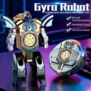 Transforming Spinner Toy:Convertible Robot Spinning Cool Toy Creative Stress Relief Finger Spinner Mecha-Transforming Spinner:Dual-Rotation Finger Spinner Toy Mechanical Finger Spinner Stress Relief Transforming Robot Unique Transforming Robot Gift