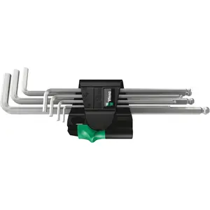 Wera 950/7 Hex-Plus Magnet 1 Magnetic L-key set, metric, chrome-plated, 7 pieces