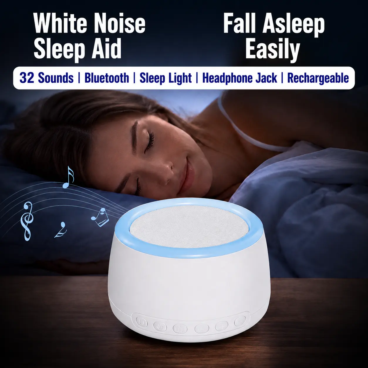 PUWORA White Noise Machine, 32 Soothing Sleep Sounds, Hi-Fi Sound Quality, Helps Mask Distracting Noise, Womb-Like Sounds for Baby Sleep & Relaxation