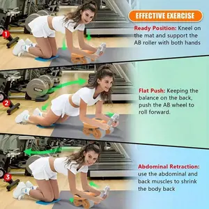 Automatic abdominal rebound, abdominal contraction and rolling abdominal training, abdominal wheel, four-wheel healthy abdomen, men's and women's family elbow support, roller exercise and fitness equipment