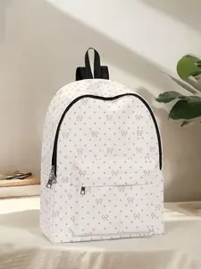 Bow Pattern Printed Backpack, Casual Backpack, Fun and Stylish Design for Everyday Use, Spacious Storage for School, Business, and Travel