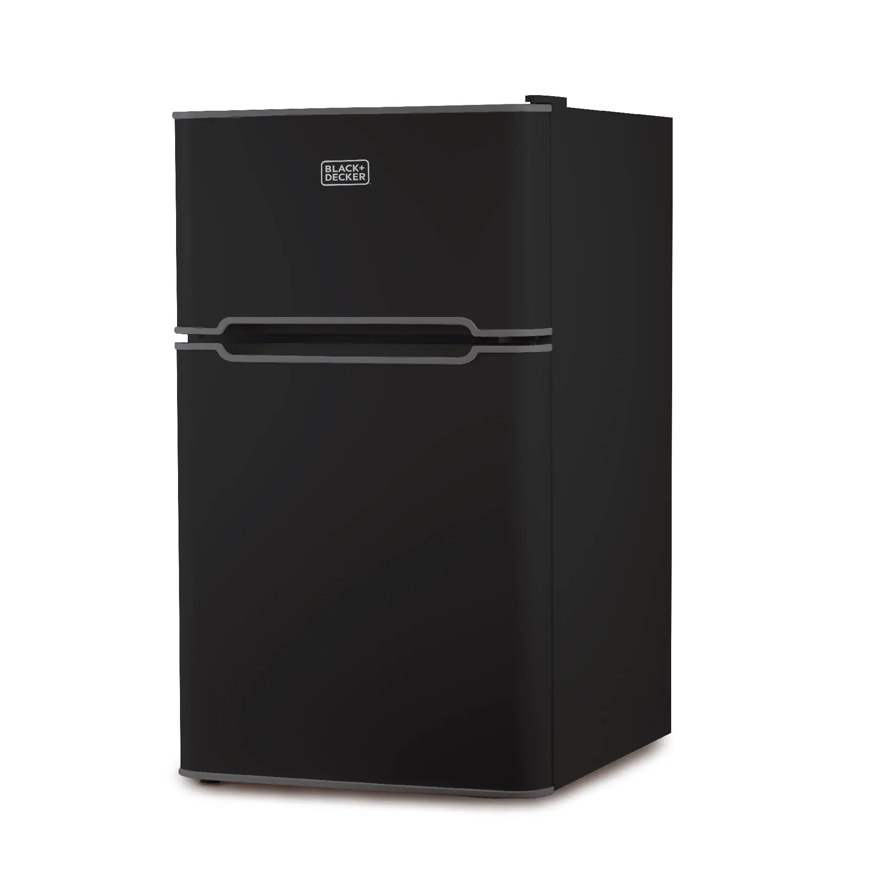 BLACK+DECKER 3.1 Cu. Ft. Compact Two Door Refrigerator with Freezer, ENERGY STAR Certified Mini Fridge, 0.9 Cu. Ft. Freezer, Interior Light, R600a Refrigerant, BCRDK32B, Black