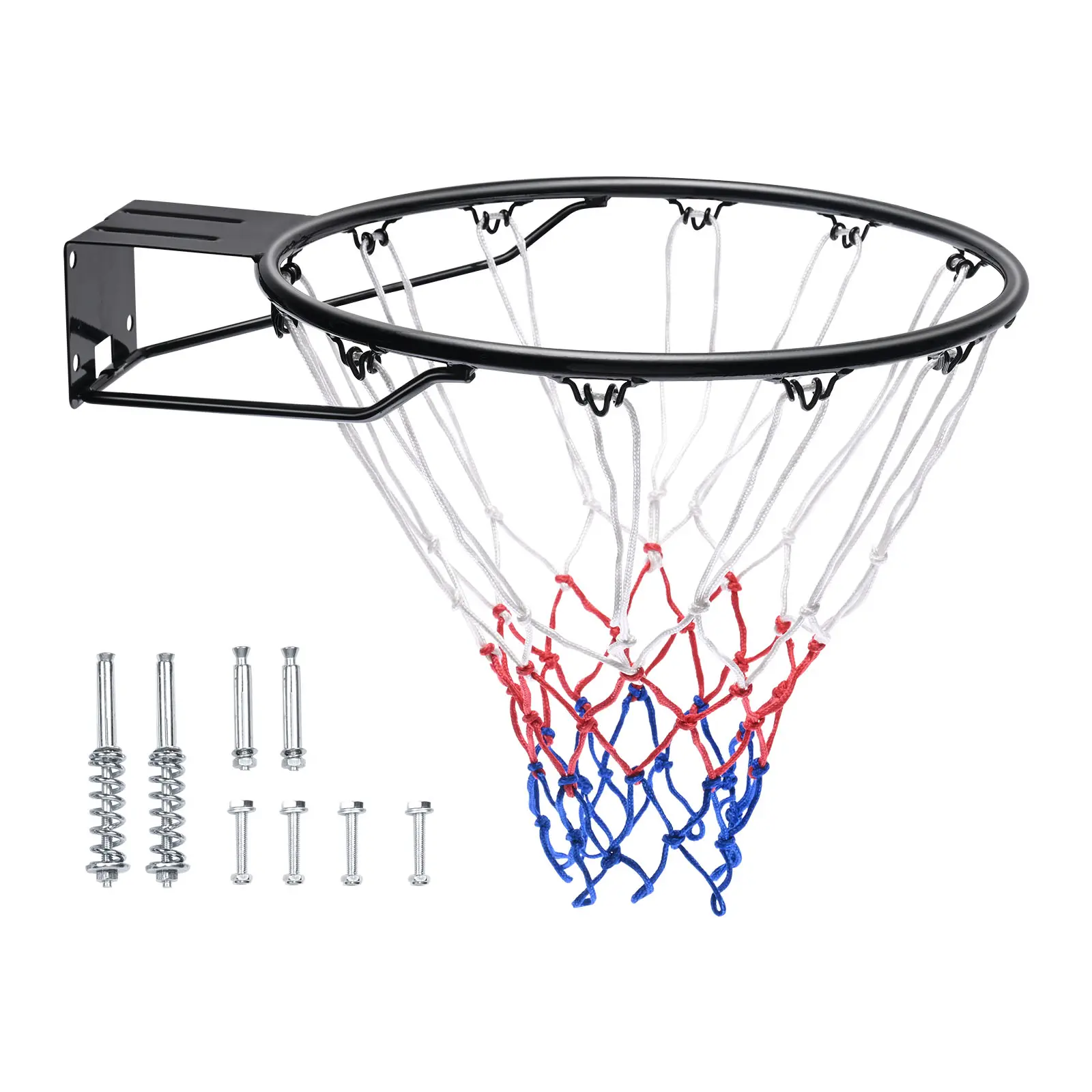 【SummerFinds】VEVOR Basketball Rim,  Wall Door Mounted Basketball Hoop, Heavy Duty Q235 Basketball Flex Rim Goal Replacement with Net and Double Spring, Standard 18" Indoor Outdoor Hanging Hoop for Kids Adults
