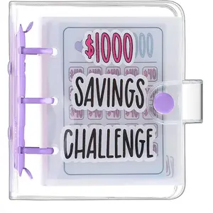 1000 Mini Binder Savings Challenge Binder,Monthly Money Savings Challenges Book with Envelopes,Budget Binder with Cash Envelopes