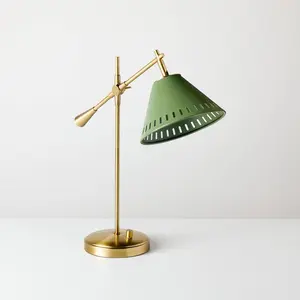 Hinge Desk Table Lamp Green/Brass - Hearth & Hand with Magnolia