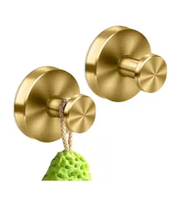 Suction Cup Hooks, Suction Cup Hooks for Shower, Removable Towel Hooks for Bathroom Window/Glass Door/Wall, Bathrobe Loofah Wreath Hook for Hanging (Gold) (Black, 2 pcs)