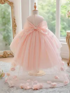 Girls elegant party dress perfect for weddings and events design stylish train design elegant sweet floral dress, Princess Seraphina Dress