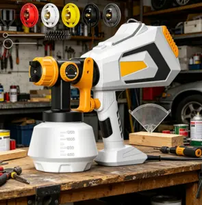 700W HVLP Electric Paint Sprayer, 1200ml Large Capacity Detachable Container Easy to Clean, Equipped with 5 Brass Nozzles and 3 Spray Patterns, Perfect for Furniture, Cabinets, Fences, Walls, Doors, Garden Chairs and More