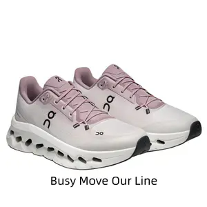 Unisex White Dusty Pink Knit Running Shoes Hollow Wave Thick Cushion Sole Lightweight Outdoor Sneakers #RunningShoes #CloudSoleSneakers #FitnessTrainers