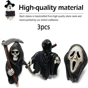 3 Piece Car Vent Decor, 3D Horror Grim Reaper Clip, Universal Car Interior Diffusers, Suitable for Most Cars, Automotive Accessories