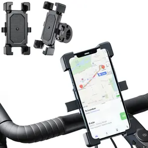 Bicycle Phone Holder One Handed Operation Cycling Bracket , Easy Open Motorcycle Mobile Phone Support Mount, Universal for 1" 1 inch Diameter Handlebar Handle Bar Phone Holder For Riding Motorcycle Motorbike Scooter Accessories Cellphone Smartphone Stand