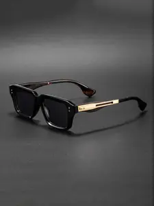 Unisex Square Metal Sunglasses, Polarized Lens Design, Ideal for Driving & Outdoor Activities, Casual Style Accessory