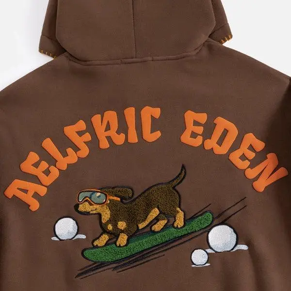 Aelfric Eden Boxy Dachshund Graphic Hoodie Unisex Trendy