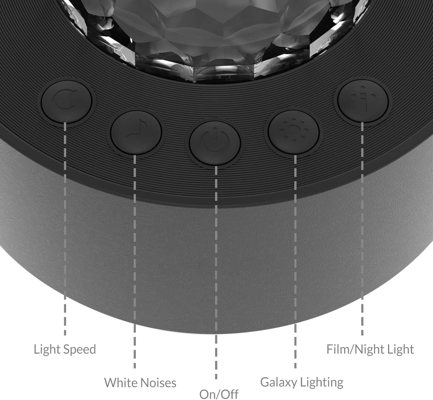 15 Color Star Projector Light with White Noise, Planets Ocean Wave Projector Light, Galaxy Lighting Star Projector for Bedroom, Party, Decor Gifts