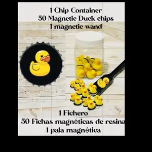 50 Ducki Party Game es  Filler Bingo Chips with Magnetic Wand and Holding Container Cute Set Night