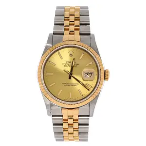 Pre-owned Rolex Oyster Perpetual Datejust Automatic Watch Stainless Steel and Yellow Gold 36 by Rebag