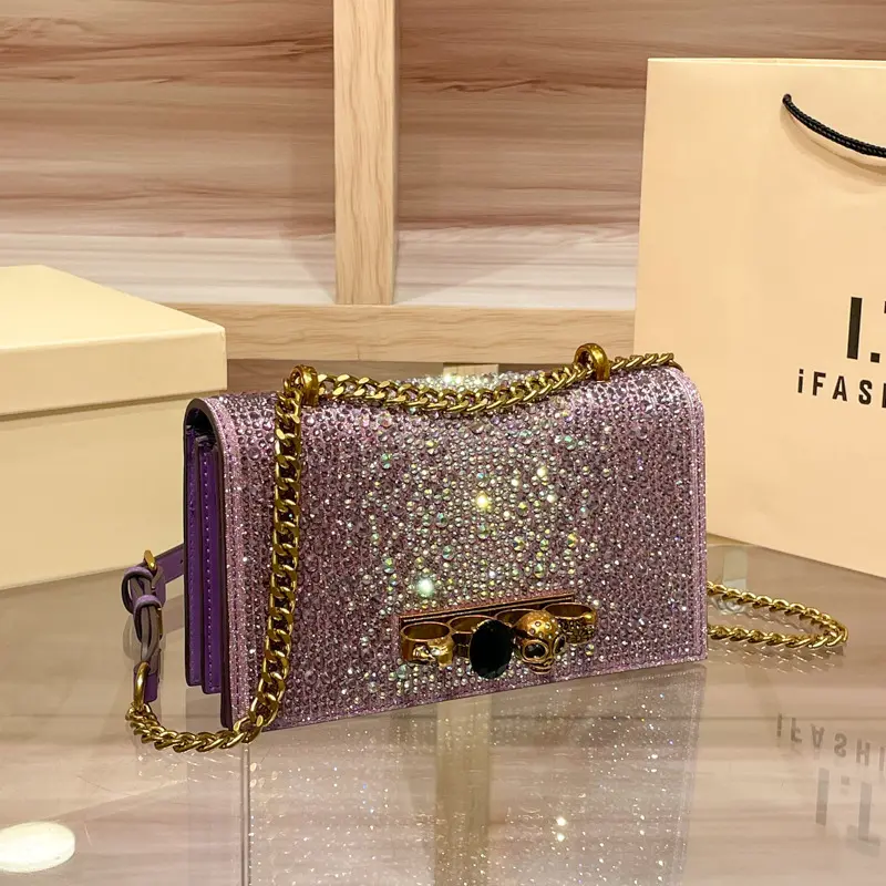 2026 New Retro Rhinestone Handbag, Elegant Mini Square Bag with Chain Strap, Multi-Way Handheld, Shoulder & Crossbody Bling Underarm Bag, Heavy-Duty Crystal Clutch for Shopping, Dinner Parties & Photoshoots, Shoulder Bag For Women, Crystal Embellished