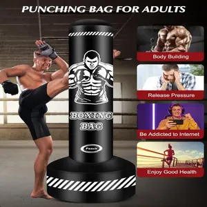 Standing Punching Bag for Adults, 70" Inflatable Punching Bag with Stand, Freestanding Heavy Boxing Bags, Women Men Kickboxing Bag for Training MMA Muay Thai Fitness