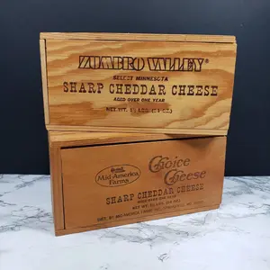 Solid Wood Cheese Boxes Vintage