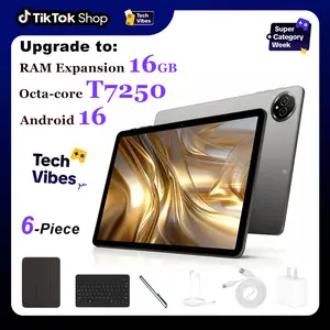 【TikTokShopTechVibes】2026 MaxPad Android 16 tablet 10.1'', 16GB RAM,128GB ROM,Touchscreen, With Dual Camera,Bluetooth Keyboard,Case,headphones,Stylus, WiFi6, metal Body Type-C Charging Large Storage,Affordable Tablet, portable,Gift For Mother's Day