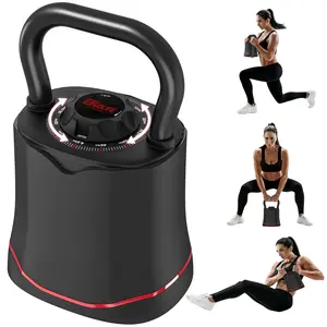 HXD-ERGO 6.5lb-40lb Adjustable Kettlebell for Home Gym 2-In-1 Dumbbell and Kettlebell Exercise Equipment Strength Training Kettlebells for Full Body Workout & Exercise Fitness