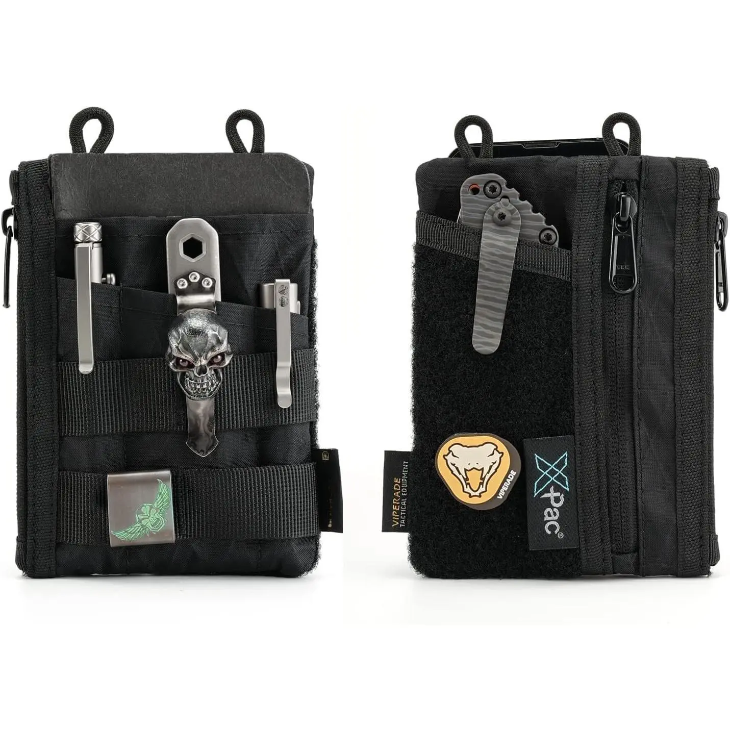VE16 Pocket Organizer, EDC Pouch for Men, 7 Pockets EDC Pocket Organizer EDC Pouch for Everyday Carry, Multitool Pocket Pouch Wallet for EDC Gears, Pocket Pouch for Men