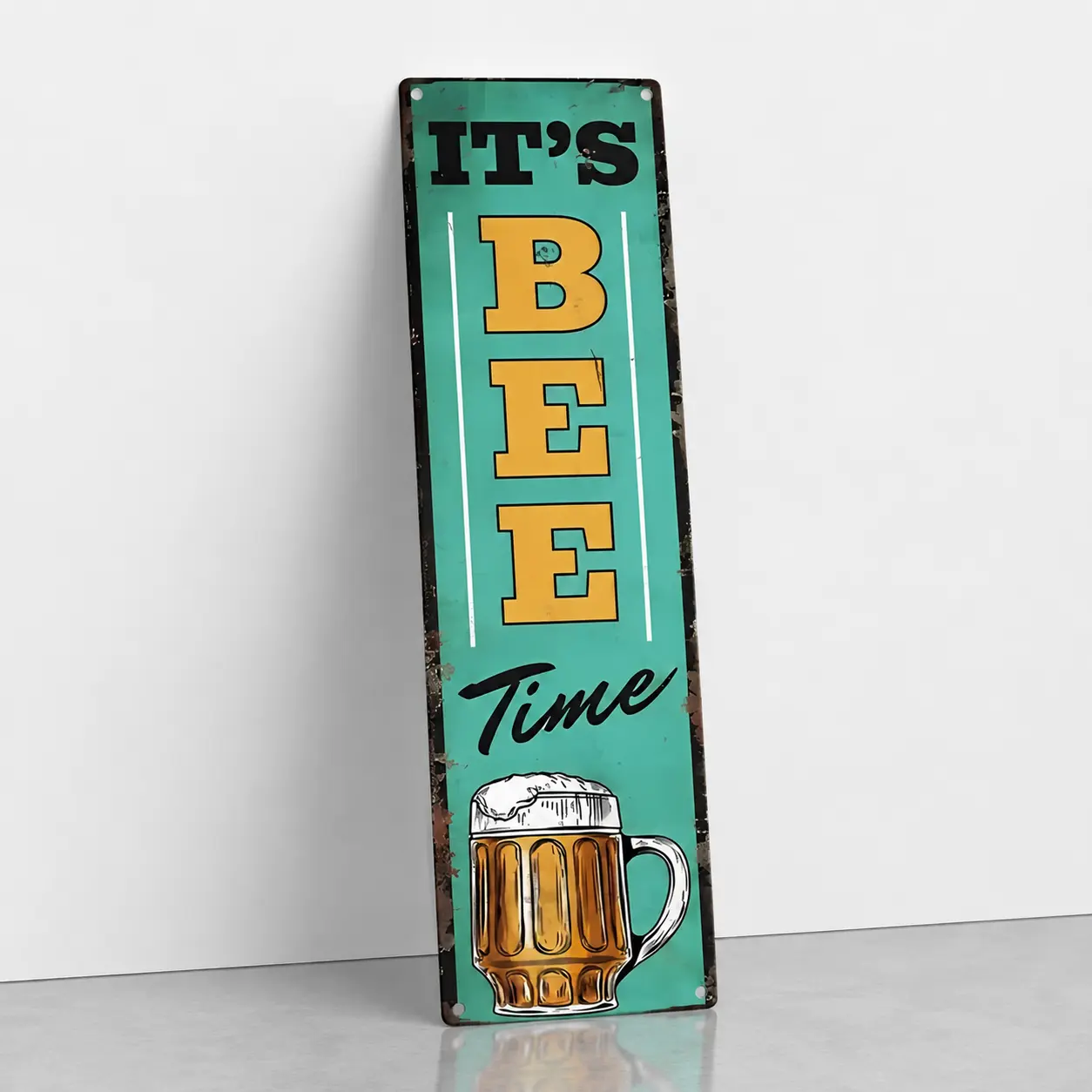 Vintage Rustic Vertical Aluminum Rectangle Sign, 16x4 in Playful Quote Tin Wall Art Plaque, Home Supplies for Pub Bar Decor, Funny Gift for Beer Lovers