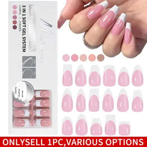 150pcs Nude Color Ballet Wearable Fake Nail Tips Press On Nails Almond Boxed Seamless Removable Reusable Full Cover Nail Tips