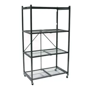 Origami 4 Tier Multipurpose Folding Storage Organizing Rack with Wheels, Organiser Paint