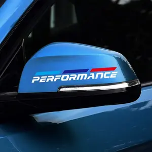 New Car Sports Styling Racing Decoration Performance Rear View Mirror Stickers Front Decal Styling for BMW M3 M5 X1 X3 X5 X6 E36 E39 E46 E30 E60 E92 (White Rear View Mirror)