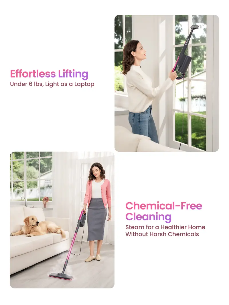 Product Introduction of Schenley 18-in-1 Steam Mop with Detachable Handheld Steamer for Walls, Floors, Tiles, Tackles Grease & Sticky Messes, Includes Multiple Accessories Cleaning Tools Cleaning Set 4