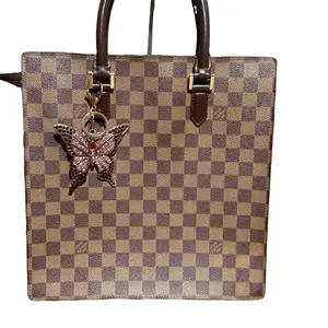 Pre-owned Coated Canvas Tote Bags Louis Vuitton PM Sac Plat Damier Ebene