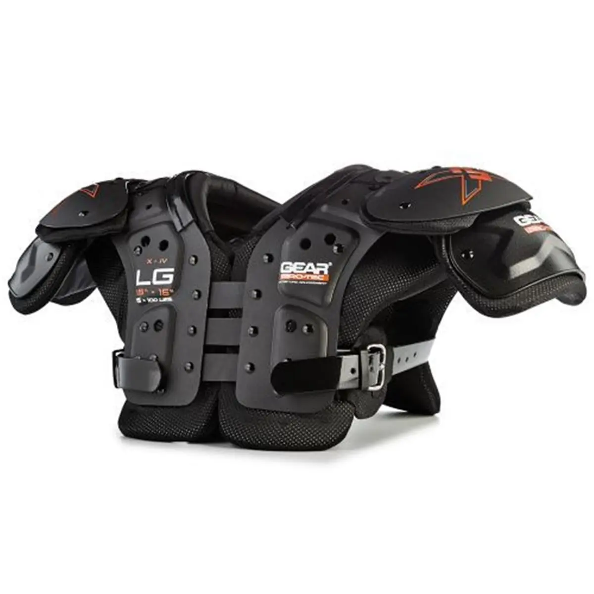 Gear Pro-Tec JV X3 Youth Football Shoulder Pad (1454467, Large) - Flat Pads, Rigid Plastic, AC Joint Notch-Out, Anti-Injury, Quick-Drying Armored Youth Football Protective Gear, Armored Shoulder Pads Protective Gear