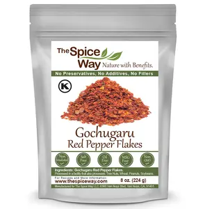 The Spice Way Gochugaru korean red pepper flakes - Premium Quality Red Pepper Flakes - Perfect Ingredient to enhance Flavor  for Kimchi, Stir-Fries, Soups and More