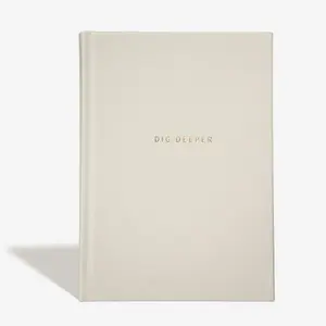 Dig Deeper Daily Journal: Hardcover White A5 Notebook with 365 Prompts for Self-Discovery & Mindfulness | Build a Better You with This Guided Habit Tracker & Personal Growth Planner