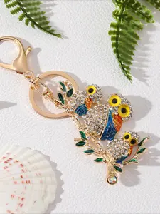 New Diamond-Studded Owl Car Keychain / Colorful Women's Handbag Keychain / Keychain Accessory / Gift
