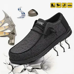 2026 New Style Slip on Steel Toe Shoes for Men Composite Toe Work Shoes Safety shoes Puncture Proof Lightweight Comfortable Breathable