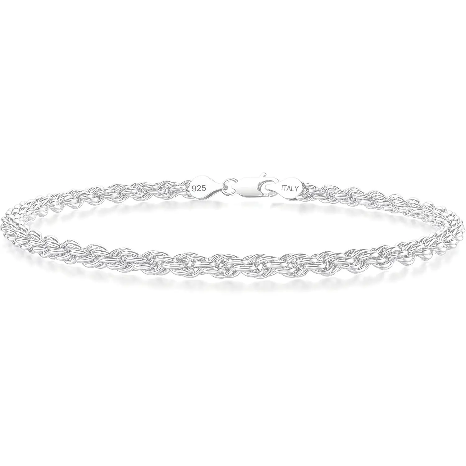925 Sterling Silver Rope Chain Bracelet Box Chain Bracelet 2mm3mm5mm Silver/Gold Plated Bracelet for Men Women Silver Bracelet 6.5-9 Inches