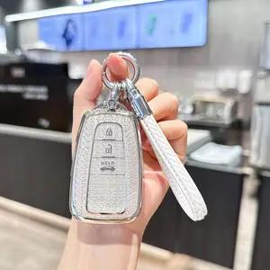 for Toyota 4Runner Key Fob Cover with Keychain Compatible with 2016-2024 RAV4 Camry Prius Prado Highlander Avalon