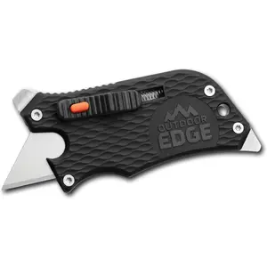 Outdoor Edge SlideWinder - Utility Knife Multitool with Standard Replaceable Razor Blade, Screwdrivers, Prybar, Bottle Opener and Pocket Clip with Locking Auto-Retracting Blade cot picnic blanket camping use road trip travel accessory foldable mattress